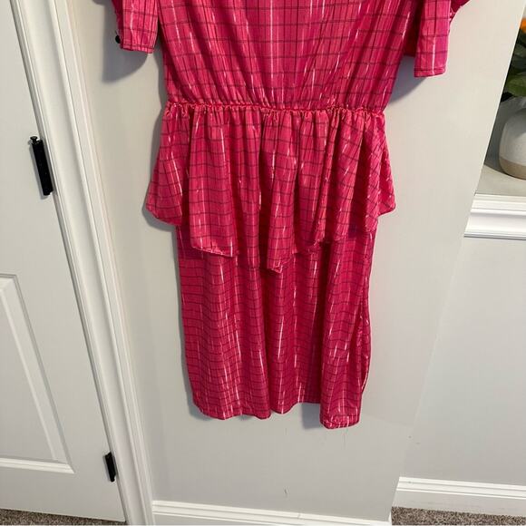 Vintage KR of NY Pink Plaid Maxi Dress Medium - Picture 4 of 11